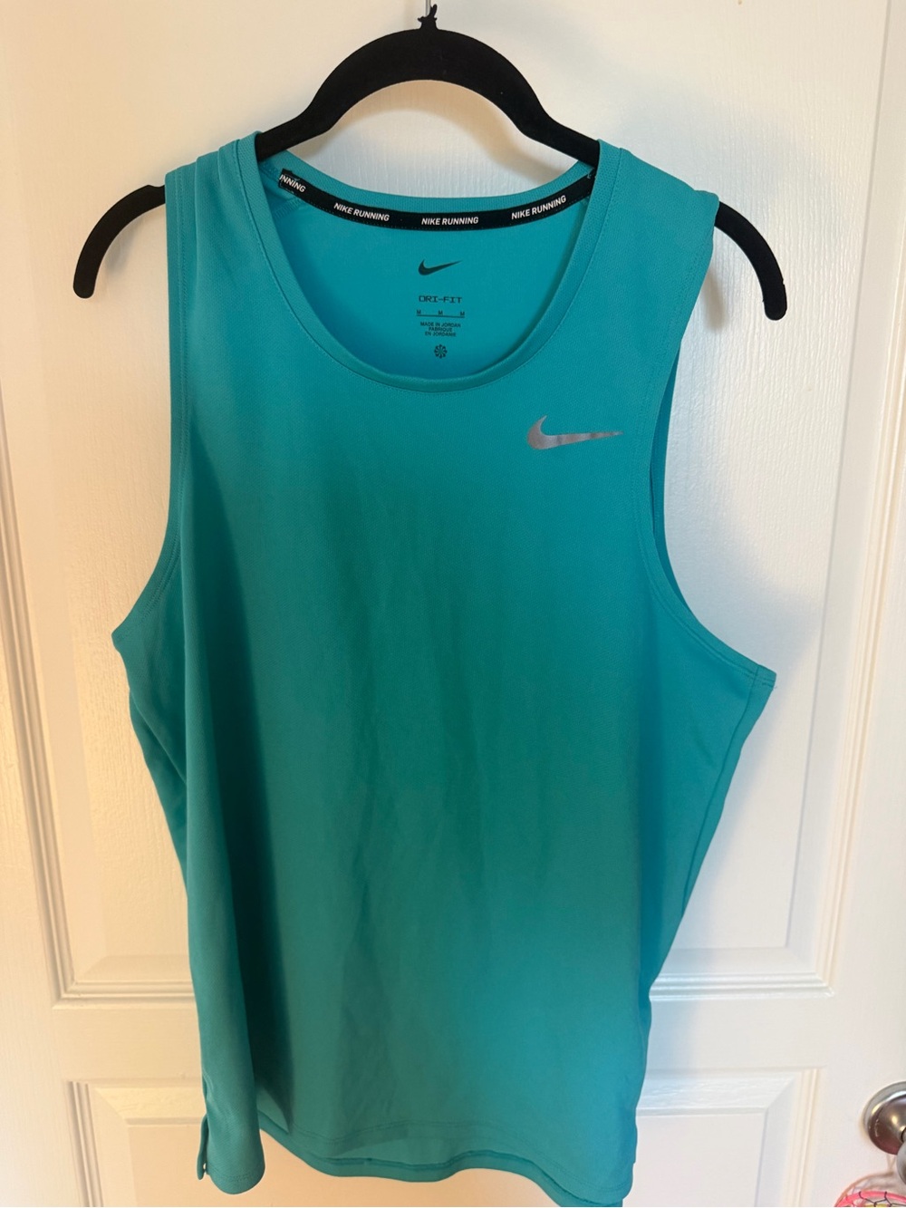 Nike Men’s Dri-FIT Running Tank Top - Teal Blue Medium